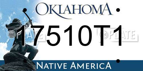 17510T1 Oklahoma License Plate