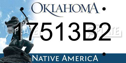 17513B2 Oklahoma License Plate