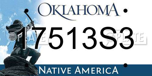 17513S3 Oklahoma License Plate