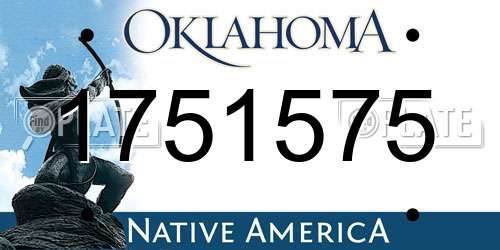 1751575 Oklahoma License Plate