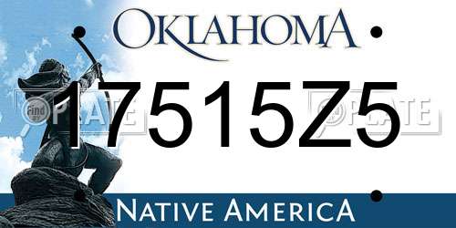 17515Z5 Oklahoma License Plate