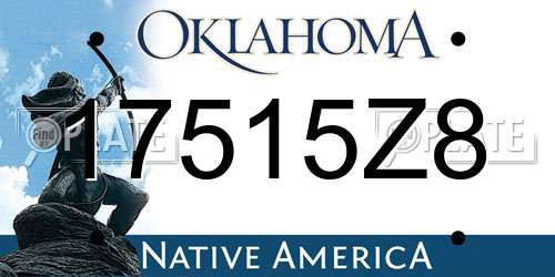 17515Z8 Oklahoma License Plate