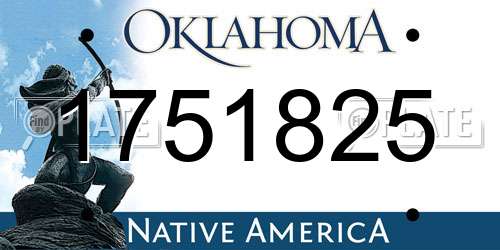 1751825 Oklahoma License Plate