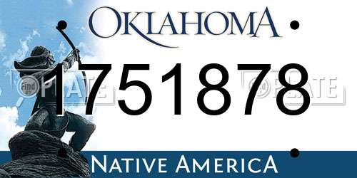 1751878 Oklahoma License Plate