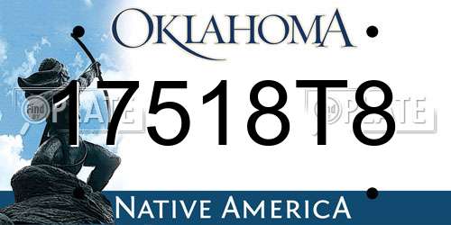 17518T8 Oklahoma License Plate