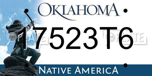 17523T6 Oklahoma License Plate