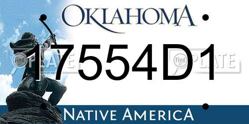 17554D1 Oklahoma License Plate