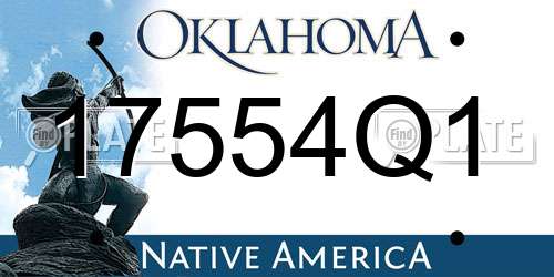 17554Q1 Oklahoma License Plate