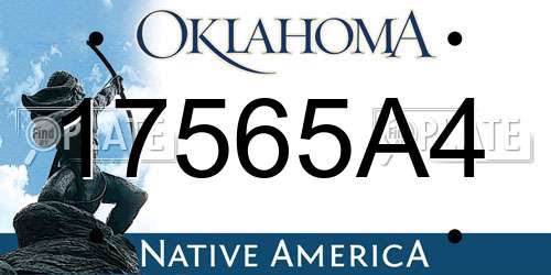 17565A4 Oklahoma License Plate