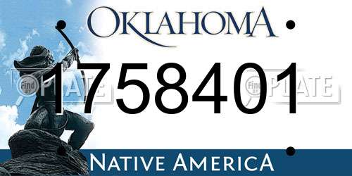 1758401 Oklahoma License Plate