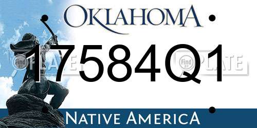 17584Q1 Oklahoma License Plate