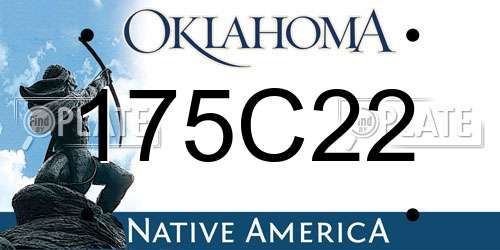 175C22 Oklahoma License Plate
