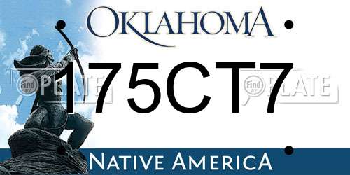 175CT7 Oklahoma License Plate