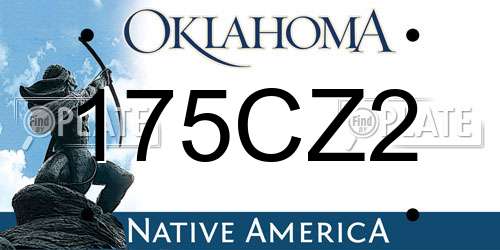 175CZ2 Oklahoma License Plate