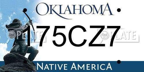 175CZ7 Oklahoma License Plate