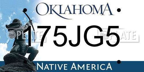 175JG5 Oklahoma License Plate