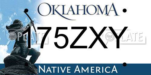 175ZXY Oklahoma License Plate