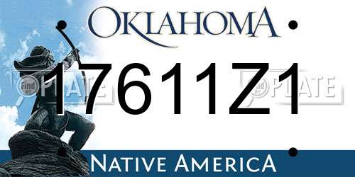 17611Z1 Oklahoma License Plate