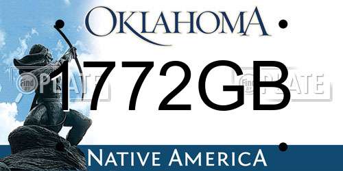 1772GB Oklahoma License Plate
