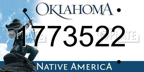 1773522 Oklahoma License Plate
