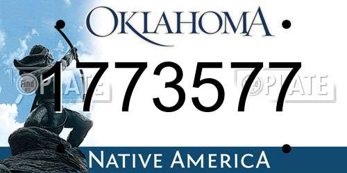 1773577 Oklahoma License Plate