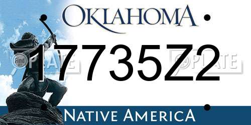 17735Z2 Oklahoma License Plate