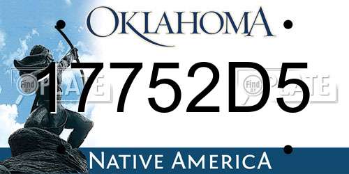 17752D5 Oklahoma License Plate