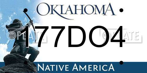 177DO4 Oklahoma License Plate