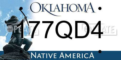 177QD4 Oklahoma License Plate