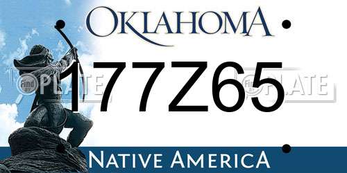 177Z65 Oklahoma License Plate