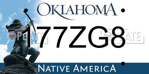 177ZG8 Oklahoma License Plate