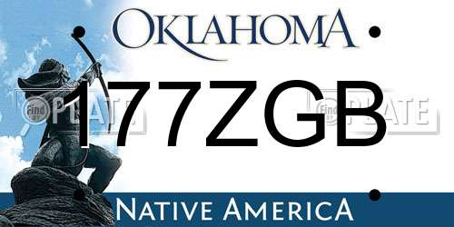 177ZGB Oklahoma License Plate