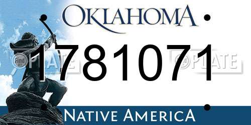 1781071 Oklahoma License Plate