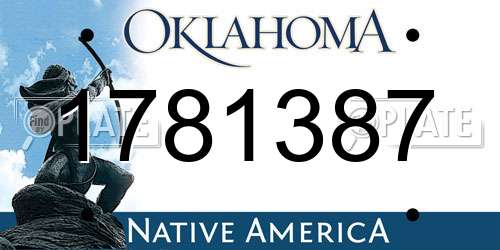 1781387 Oklahoma License Plate