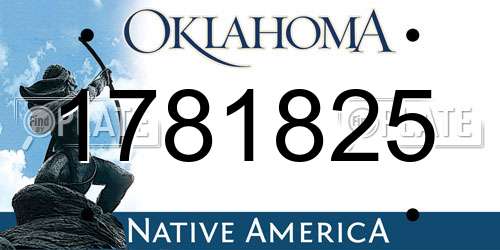 1781825 Oklahoma License Plate