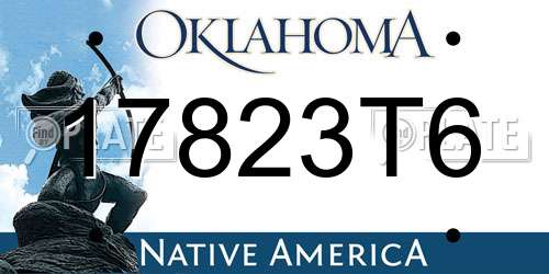 17823T6 Oklahoma License Plate