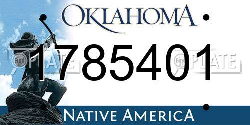 1785401 Oklahoma License Plate