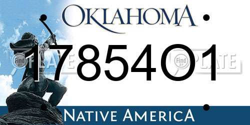 17854O1 Oklahoma License Plate