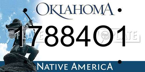 17884O1 Oklahoma License Plate