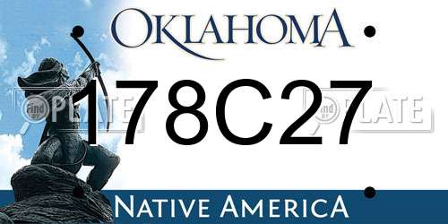 178C27 Oklahoma License Plate