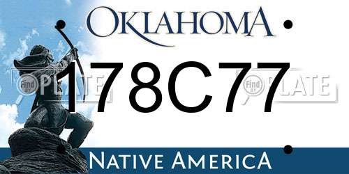 178C77 Oklahoma License Plate