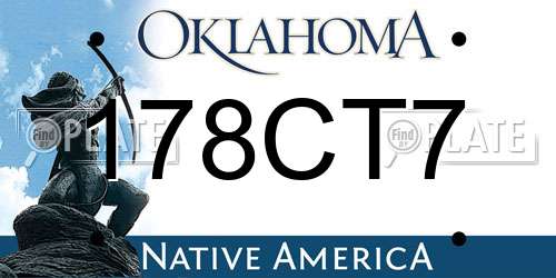 178CT7 Oklahoma License Plate