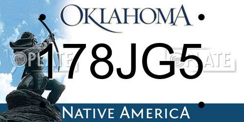 178JG5 Oklahoma License Plate