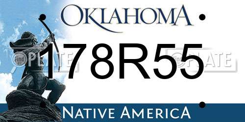 178R55 Oklahoma License Plate