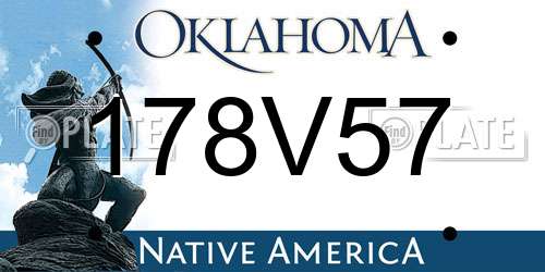 178V57 Oklahoma License Plate