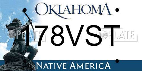 178VST Oklahoma License Plate