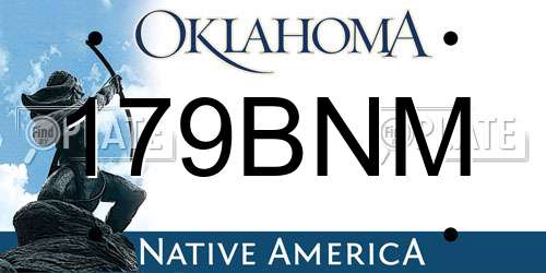 179BNM Oklahoma License Plate