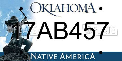 17AB457 Oklahoma License Plate