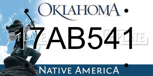 17AB541 Oklahoma License Plate