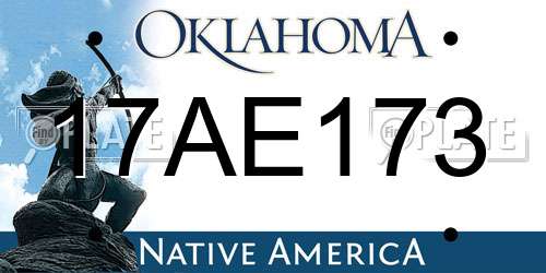 17AE173 Oklahoma License Plate